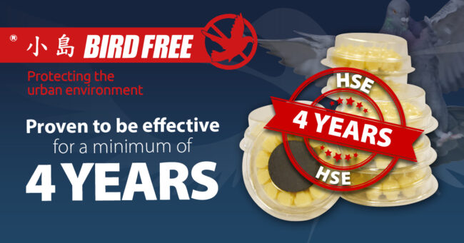 Bird Free is proven to be effective for a minimum of 4 years